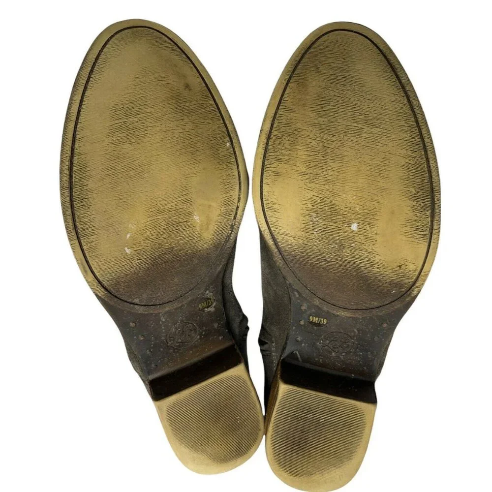 Lucky Brand Shoes Womens 9 Brenon Iron Gray Suede Leather Ankle Zip Booties - Picture 10 of 12